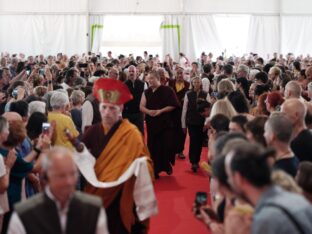 Thaye Dorje, His Holiness the 17th Gyalwa Karmapa, visits Dhagpo Kagyu Ling in France, 2023. Photo: Tokpa Korlo.