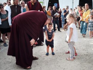 Thaye Dorje, His Holiness the 17th Gyalwa Karmapa, visits Dhagpo Kagyu Ling in France, 2023. Photo: Tokpa Korlo.