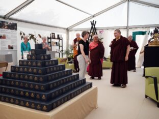 Thaye Dorje, His Holiness the 17th Gyalwa Karmapa, visits Dhagpo Kagyu Ling in France, 2023. Photo: Tokpa Korlo.