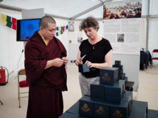 Thaye Dorje, His Holiness the 17th Gyalwa Karmapa, visits Dhagpo Kagyu Ling in France, 2023. Photo: Tokpa Korlo.