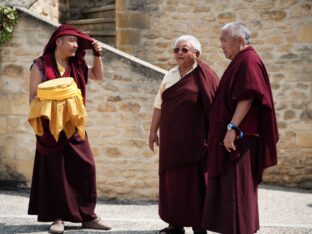 Thaye Dorje, His Holiness the 17th Gyalwa Karmapa, visits Dhagpo Kagyu Ling in France, 2023. Photo: Tokpa Korlo.