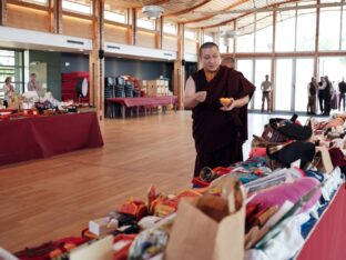 Thaye Dorje, His Holiness the 17th Gyalwa Karmapa, visits Dhagpo Kagyu Ling in France, 2023. Photo: Tokpa Korlo.