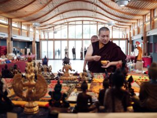 Thaye Dorje, His Holiness the 17th Gyalwa Karmapa, visits Dhagpo Kagyu Ling in France, 2023. Photo: Tokpa Korlo.