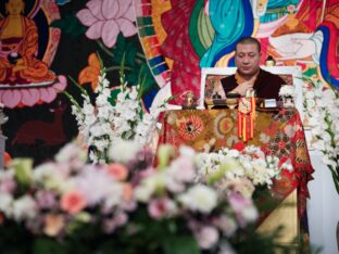 Thaye Dorje, His Holiness the 17th Gyalwa Karmapa, visits Dhagpo Kagyu Ling in France, 2023. Photo: Tokpa Korlo.