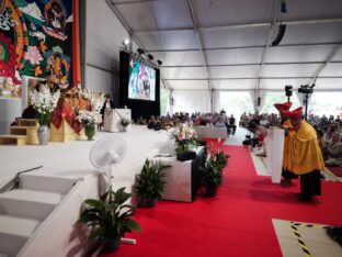 Thaye Dorje, His Holiness the 17th Gyalwa Karmapa, visits Dhagpo Kagyu Ling in France, 2023. Photo: Tokpa Korlo.