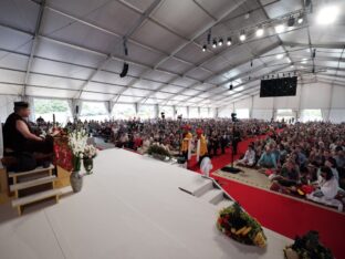 Thaye Dorje, His Holiness the 17th Gyalwa Karmapa, visits Dhagpo Kagyu Ling in France, 2023. Photo: Tokpa Korlo.