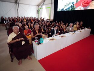 Thaye Dorje, His Holiness the 17th Gyalwa Karmapa, visits Dhagpo Kagyu Ling in France, 2023. Photo: Tokpa Korlo.