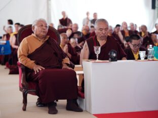 Thaye Dorje, His Holiness the 17th Gyalwa Karmapa, visits Dhagpo Kagyu Ling in France, 2023. Photo: Tokpa Korlo.