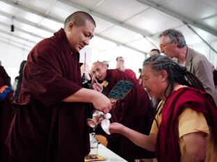 Thaye Dorje, His Holiness the 17th Gyalwa Karmapa, visits Dhagpo Kagyu Ling in France, 2023. Photo: Tokpa Korlo.