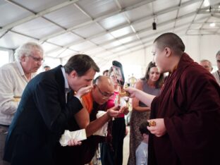 Thaye Dorje, His Holiness the 17th Gyalwa Karmapa, visits Dhagpo Kagyu Ling in France, 2023. Photo: Tokpa Korlo.