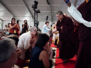 Thaye Dorje, His Holiness the 17th Gyalwa Karmapa, visits Dhagpo Kagyu Ling in France, 2023. Photo: Tokpa Korlo.