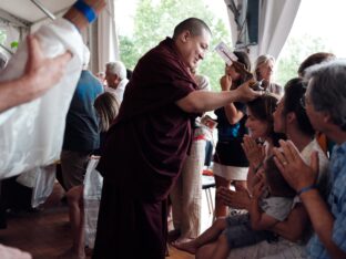 Thaye Dorje, His Holiness the 17th Gyalwa Karmapa, visits Dhagpo Kagyu Ling in France, 2023. Photo: Tokpa Korlo.