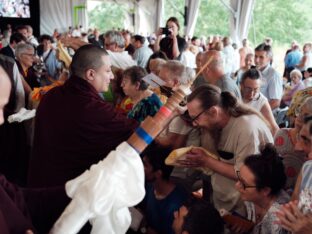 Thaye Dorje, His Holiness the 17th Gyalwa Karmapa, visits Dhagpo Kagyu Ling in France, 2023. Photo: Tokpa Korlo.