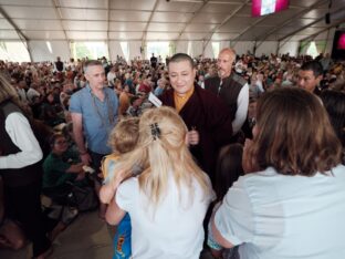 Thaye Dorje, His Holiness the 17th Gyalwa Karmapa, visits Dhagpo Kagyu Ling in France, 2023. Photo: Tokpa Korlo.