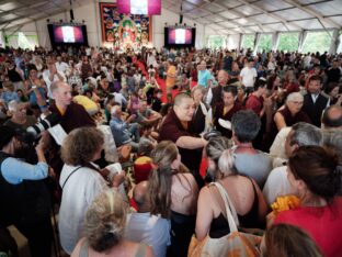 Thaye Dorje, His Holiness the 17th Gyalwa Karmapa, visits Dhagpo Kagyu Ling in France, 2023. Photo: Tokpa Korlo.