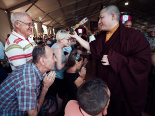 Thaye Dorje, His Holiness the 17th Gyalwa Karmapa, visits Dhagpo Kagyu Ling in France, 2023. Photo: Tokpa Korlo.