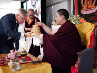 Thaye Dorje, His Holiness the 17th Gyalwa Karmapa, visits Dhagpo Kagyu Ling in France, 2023. Photo: Tokpa Korlo.