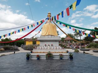 Thaye Dorje, His Holiness the 17th Gyalwa Karmapa, visits Dhagpo Kagyu Ling in France, 2023. Photo: Tokpa Korlo.