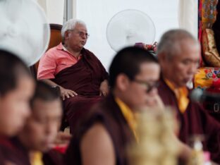 Thaye Dorje, His Holiness the 17th Gyalwa Karmapa, visits Dhagpo Kagyu Ling in France, 2023. Photo: Tokpa Korlo.