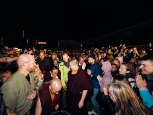 Thaye Dorje, His Holiness the 17th Gyalwa Karmapa, visits the Europe Center as part of his European tour, Aug 2023. Photo: Tokpa Korlo.