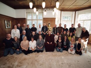 Thaye Dorje, His Holiness the 17th Gyalwa Karmapa, visits the Europe Center as part of his European tour, Aug 2023. Photo: Tokpa Korlo.