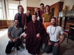 Thaye Dorje, His Holiness the 17th Gyalwa Karmapa, visits the Europe Center as part of his European tour, Aug 2023. Photo: Tokpa Korlo.