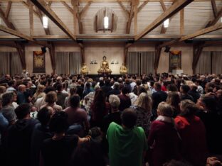 Thaye Dorje, His Holiness the 17th Gyalwa Karmapa, visits the Europe Center as part of his European tour, Aug 2023. Photo: Tokpa Korlo.