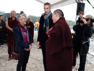 Thaye Dorje, His Holiness the 17th Gyalwa Karmapa, visits the Europe Center as part of his European tour, Aug 2023. Photo: Tokpa Korlo.