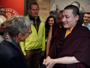 Thaye Dorje, His Holiness the 17th Gyalwa Karmapa, visits the Europe Center as part of his European tour, Aug 2023. Photo: Tokpa Korlo.