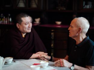 Thaye Dorje, His Holiness the 17th Gyalwa Karmapa, visits the Europe Center as part of his European tour, Aug 2023. Photo: Tokpa Korlo.