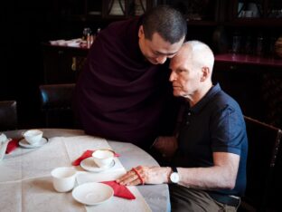 Thaye Dorje, His Holiness the 17th Gyalwa Karmapa, visits the Europe Center as part of his European tour, Aug 2023. Photo: Tokpa Korlo.