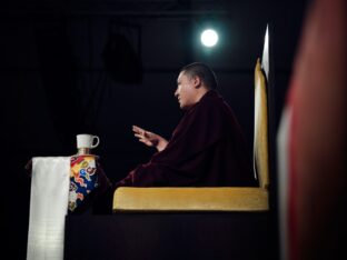 Thaye Dorje, His Holiness the 17th Gyalwa Karmapa, visits the Europe Center as part of his European tour, Aug 2023. Photo: Tokpa Korlo.