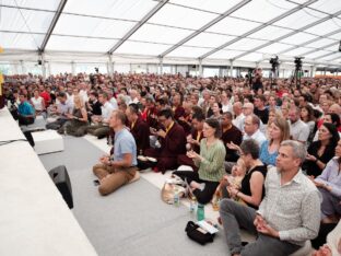 Thaye Dorje, His Holiness the 17th Gyalwa Karmapa, visits the Europe Center as part of his European tour, Aug 2023. Photo: Tokpa Korlo.