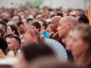 Thaye Dorje, His Holiness the 17th Gyalwa Karmapa, visits the Europe Center as part of his European tour, Aug 2023. Photo: Tokpa Korlo.