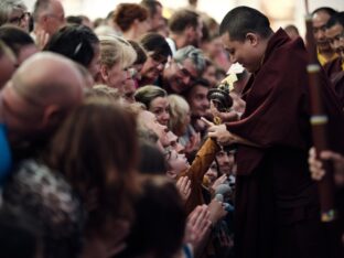 Thaye Dorje, His Holiness the 17th Gyalwa Karmapa, visits the Europe Center as part of his European tour, Aug 2023. Photo: Tokpa Korlo.