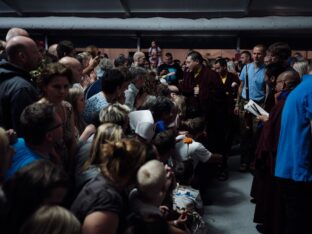 Thaye Dorje, His Holiness the 17th Gyalwa Karmapa, visits the Europe Center as part of his European tour, Aug 2023. Photo: Tokpa Korlo.