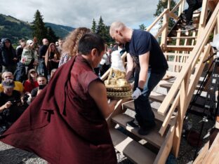 Thaye Dorje, His Holiness the 17th Gyalwa Karmapa, visits the Europe Center as part of his European tour, Aug 2023. Photo: Tokpa Korlo.