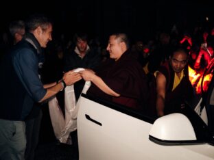 Thaye Dorje, His Holiness the 17th Gyalwa Karmapa, visits the Europe Center as part of his European tour, Aug 2023. Photo: Tokpa Korlo.