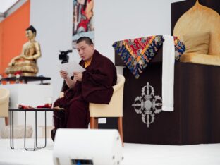 Thaye Dorje, His Holiness the 17th Gyalwa Karmapa, visits the Europe Center as part of his European tour, Aug 2023. Photo: Tokpa Korlo.