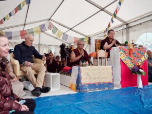 Thaye Dorje, His Holiness the 17th Gyalwa Karmapa, visits the Europe Center as part of his European tour, Aug 2023. Photo: Tokpa Korlo.