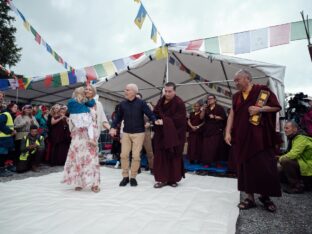 Thaye Dorje, His Holiness the 17th Gyalwa Karmapa, visits the Europe Center as part of his European tour, Aug 2023. Photo: Tokpa Korlo.