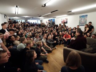 Thaye Dorje, His Holiness the 17th Gyalwa Karmapa, visits the Europe Center as part of his European tour, Aug 2023. Photo: Tokpa Korlo.