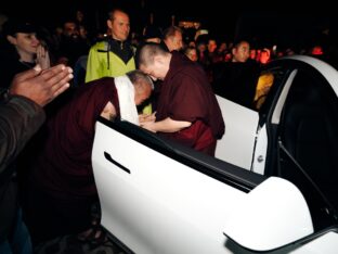 Thaye Dorje, His Holiness the 17th Gyalwa Karmapa, visits the Europe Center as part of his European tour, Aug 2023. Photo: Tokpa Korlo.