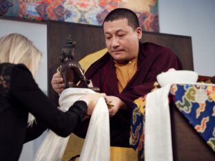 Thaye Dorje, His Holiness the 17th Gyalwa Karmapa, visits the Europe Center as part of his European tour, Aug 2023. Photo: Tokpa Korlo.