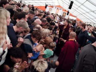 Thaye Dorje, His Holiness the 17th Gyalwa Karmapa, visits the Europe Center as part of his European tour, Aug 2023. Photo: Tokpa Korlo.