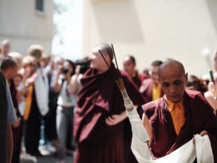 Thaye Dorje, His Holiness the 17th Gyalwa Karmapa, visits Montchardon on his European tour, 2023. Photo: Tokpa Korlo.