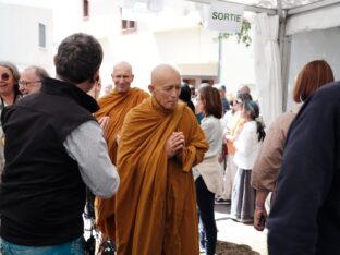 Thaye Dorje, His Holiness the 17th Gyalwa Karmapa, visits Montchardon on his European tour, 2023. Photo: Tokpa Korlo.