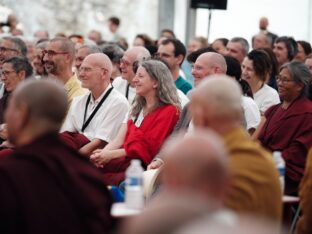 Thaye Dorje, His Holiness the 17th Gyalwa Karmapa, visits Montchardon on his European tour, 2023. Photo: Tokpa Korlo.