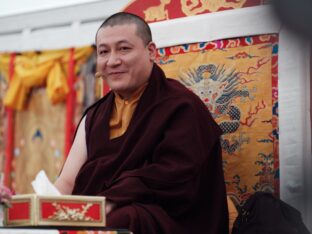 Thaye Dorje, His Holiness the 17th Gyalwa Karmapa, visits Montchardon on his European tour, 2023. Photo: Tokpa Korlo.