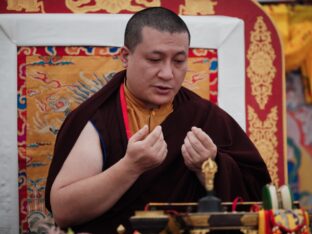 Thaye Dorje, His Holiness the 17th Gyalwa Karmapa, visits Montchardon on his European tour, 2023. Photo: Tokpa Korlo.